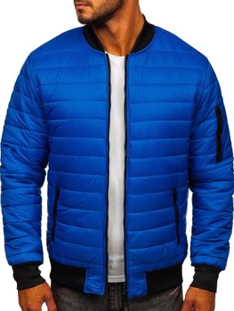 Blouson bomber de transition matelassé pour homme bleu Bolf MY-02A