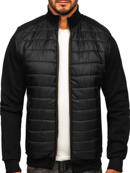 Blouson de transition bomber matelassé pour homme noir Bolf 146307