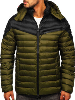 Blouson de transition matelassé vert pour homme Bolf M13012