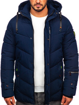 Blouson d'hiver matelassé pour homme bleu foncé Bolf 22M55