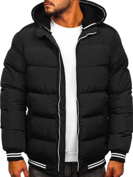 Blouson d'hiver matelassé pour homme noir Bolf 6883