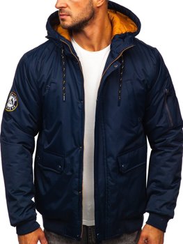 Blouson d'hiver pour homme bleu foncé Bolf HY821