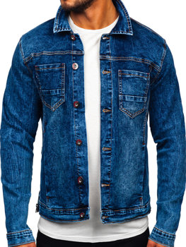 Blouson en jean pour homme bleu foncé Bolf RC85147W1