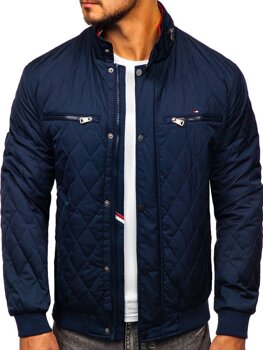 Blouson pour homme de transition bomber bleu foncé matelassé Bolf 2054