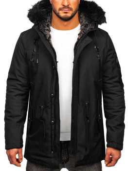 Blouson pour homme d'hiver parka noir Bolf 1068