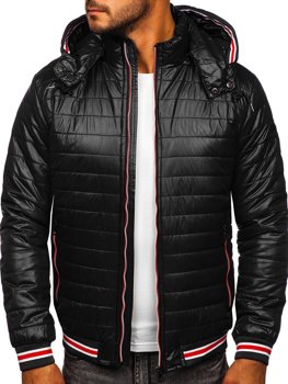 Blouson transition matelassé pour homme de noir Bolf 6191  