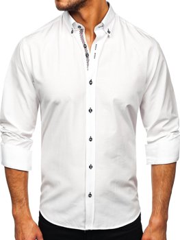 Chemise à manches longues blanche pour homme Bolf 20718 