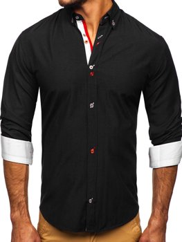 Chemise à manches longues pour homme noire Bolf 20710