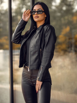 Femme Blouson en cuir Noir Bolf 11Z8206