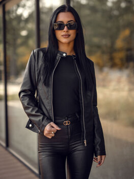 Femme Blouson en cuir Noir Bolf 11Z8210