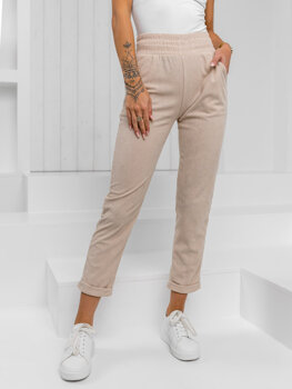 Femme Pantalon rayé Beige Bolf W7856