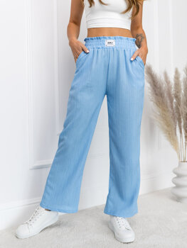 Femme Pantalon wide leg Bleu ciel Bolf W7961