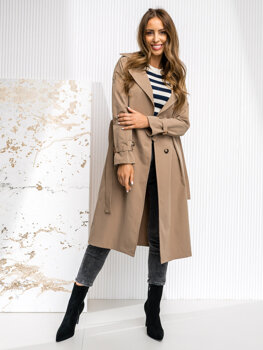 Femme Trench-Coat Long Cappuccino Bolf 4494