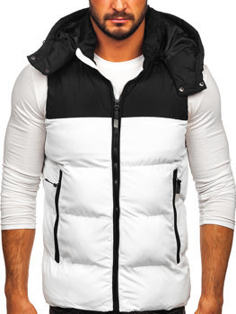 Gilet matelassé à capuche pour femme blanc Bolf 1189