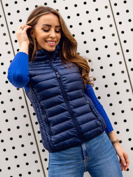 Gilet matelassé pour femme bleu foncé Bolf B2705