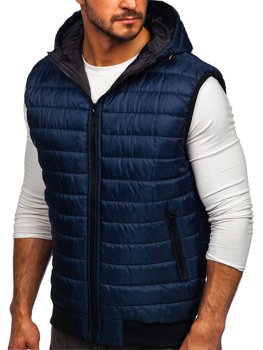 Gilet pour homme bordeaux matelassé à capuche Bolf MY88