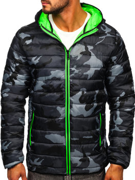 Homme Blouson de transition camo Noir-Vert Bolf SM83