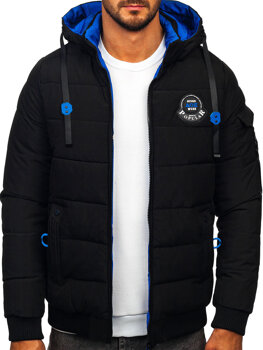 Homme Blouson d'hiver réversible Noir-Bleu Bolf SM23-506