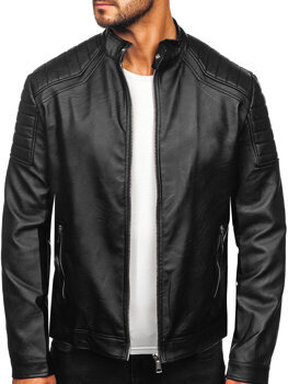 Homme Blouson en cuir Noir Bolf 11Z8139