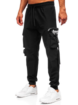 Homme Pantalon de jogging cargo Noir Bolf K15