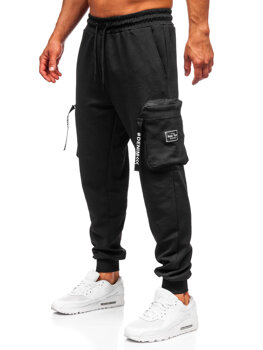 Homme Pantalon de jogging cargo Noir Bolf K18