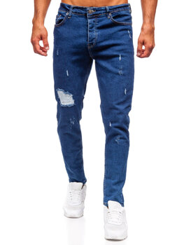 Homme Pantalon en jean slim fit Bleu foncé Bolf 6553