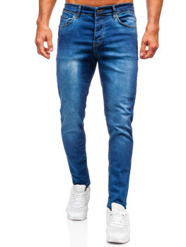 Homme Pantalon en jean slim fit Bleu foncé Bolf 6761