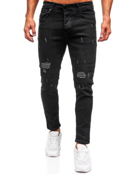 Homme Pantalon en jean slim fit Noir Bolf 6853