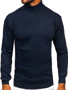 Homme Pull à col roulé basic Bleu foncé Bolf S8515