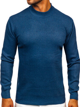 Homme Pull à col roulé basic Bleu foncé Bolf S8519