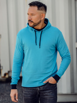 Homme Sweat-shirt à capuche Turquoise Bolf 145380