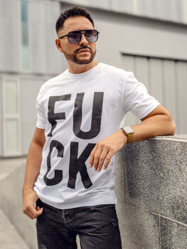 Homme T-shirt imprimé Blanc Bolf 1267A