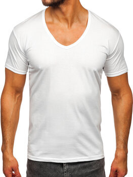 Homme T-shirt uni col V Blanc Bolf 9002