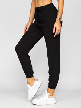 Pantalon de jogging en tissu pour femme noir Bolf W7322