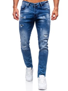 Pantalon en jean pour homme bleu foncé regular fit Bolf 4013