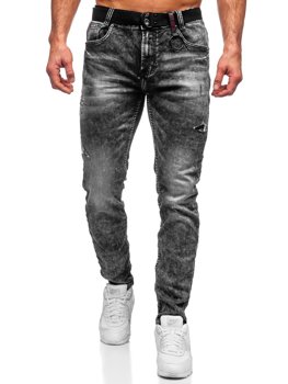 Pantalon en jean pour homme noir regular fit Bolf 30049S0