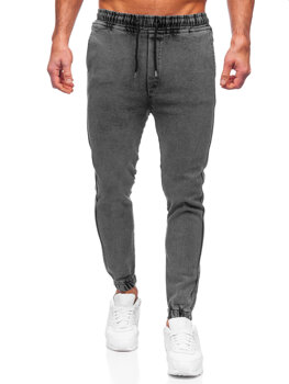 Pantalon jogger en jean pour homme noir Bolf 0026