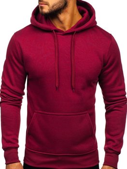 Sweat-shirt pour homme à capuche bordeaux foncé kangourou Bolf 2009