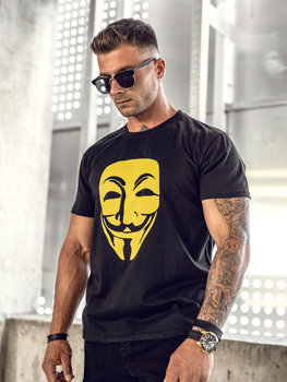 Tee-shirt avec imprimé noir pour homme Bolf 192367  