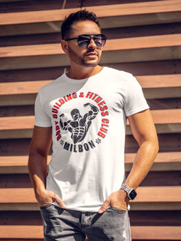 Tee-shirt imprimé pour homme blanc Bolf Y70015A