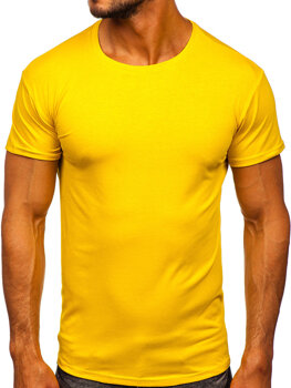 Tee-shirt jaune foncé sans imprimé pour homme Bolf 2005 