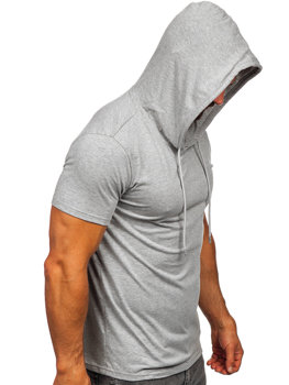 Tee-shirt sans imprimé à capuche pour homme gris Bolf 8T957