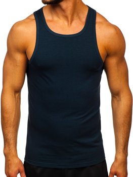 Tee-shirt tank top sans imprimé bleu foncé Bolf 99003