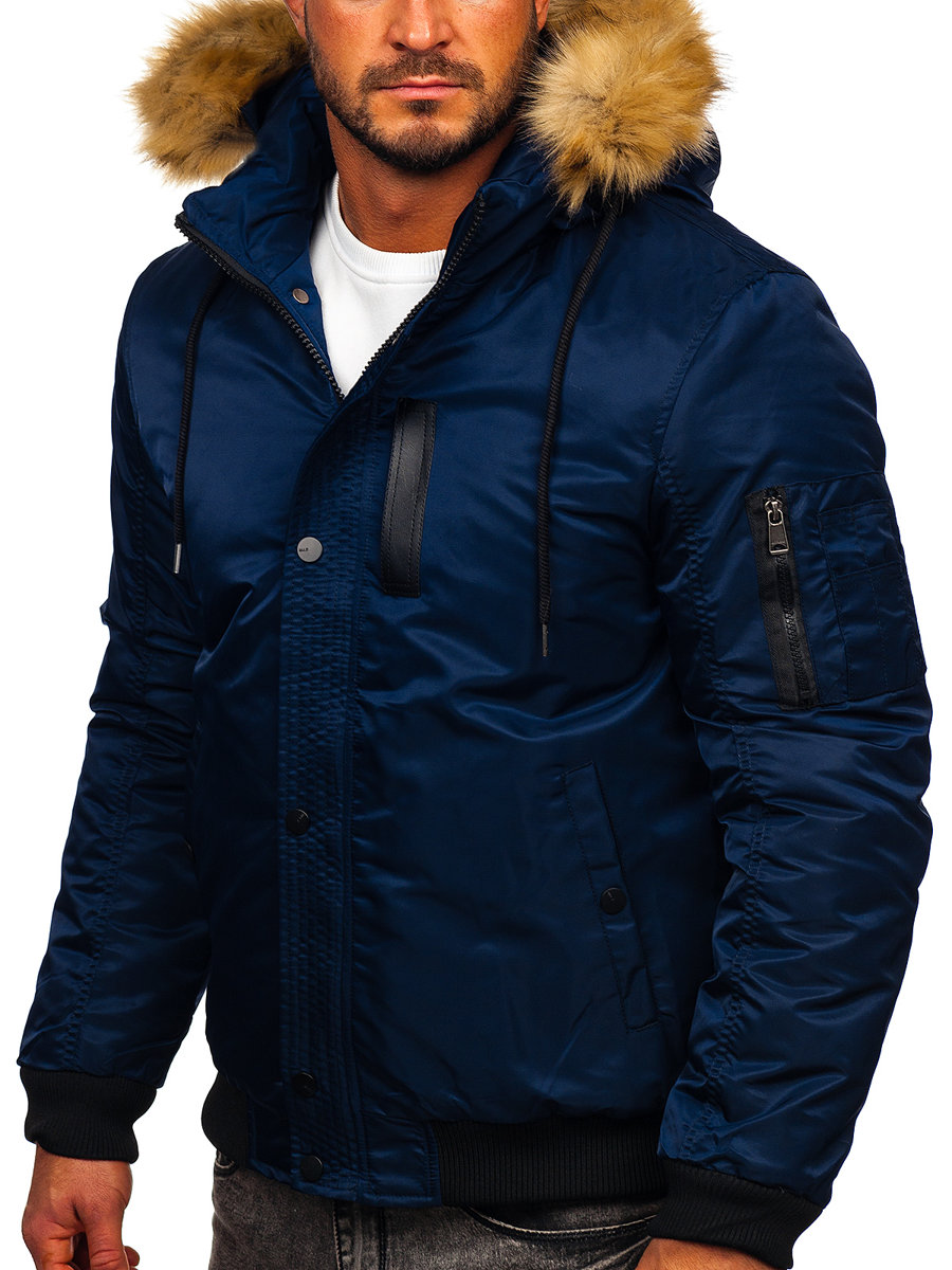 Manteau Hiver Homme Intérieur Fourrure à Capuche avec Ceinture