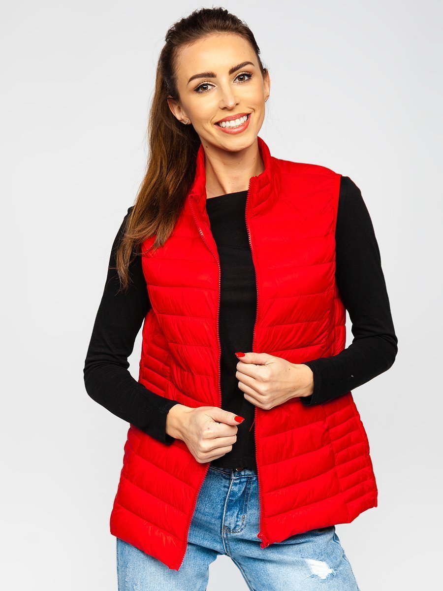 Gilet rouge foncé matelassé pour femme Bolf 23038 ROUGE FONCÉ