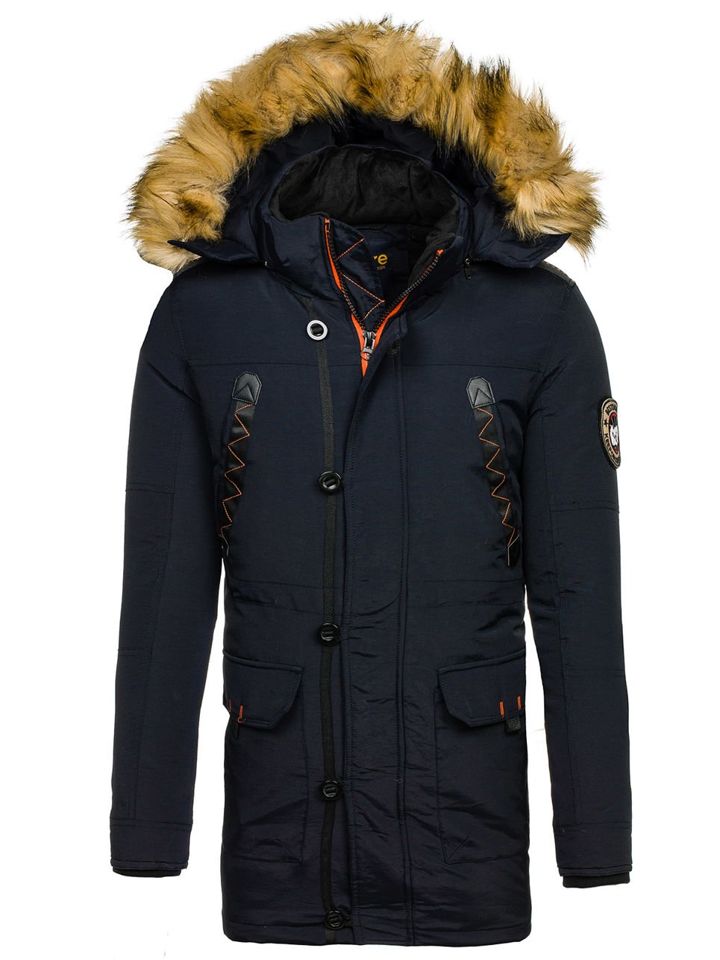 Le Blouson D Hiver Parka Pour Homme Bleu Fonce Bolf 5312 Bleu Marine