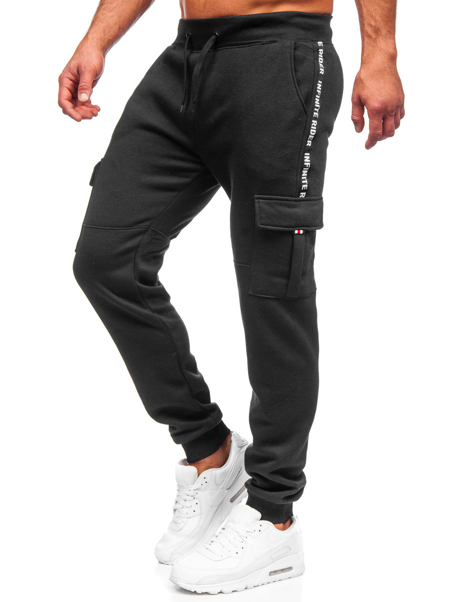 Pantalon cargo de sport pour homme noir Bolf JX9395
