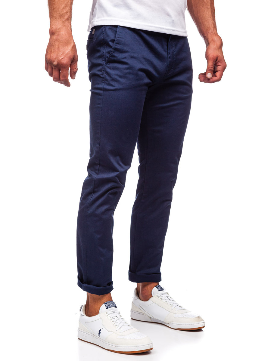 Pantalon Chino Homme Bleu Marine