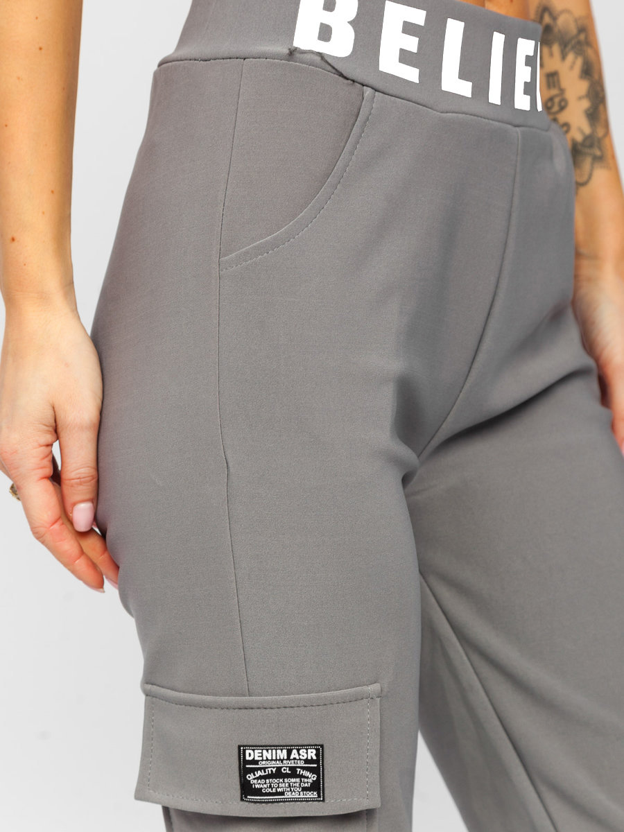 Pantalon de sport cargo pour femme gris Bolf HW2516C GRIS