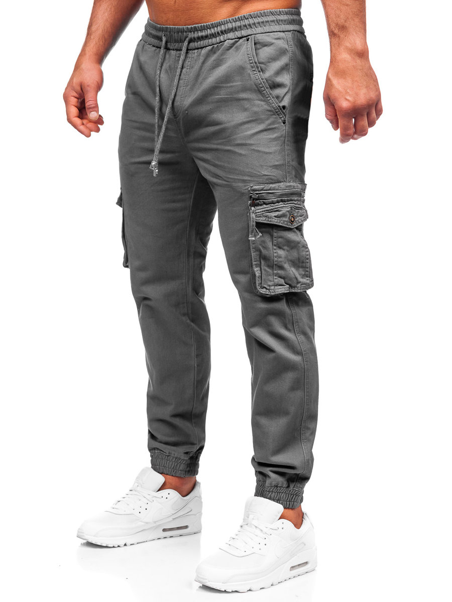 Pantalon de jogging slim pour homme avec poches zippées, pantalon